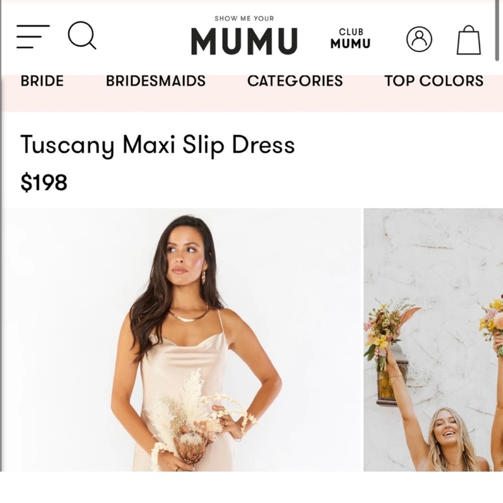 Showmeyourmumu Tuscany maxi slip dress-champagne luxe satin size xs